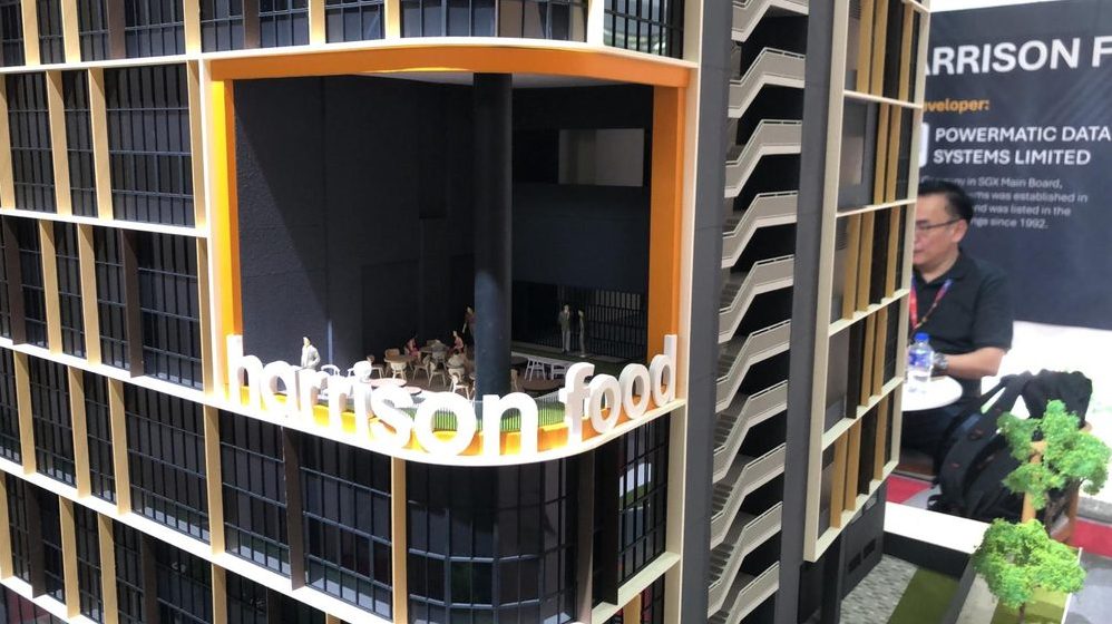 Harrison Food Building sales gallery model with developer profile