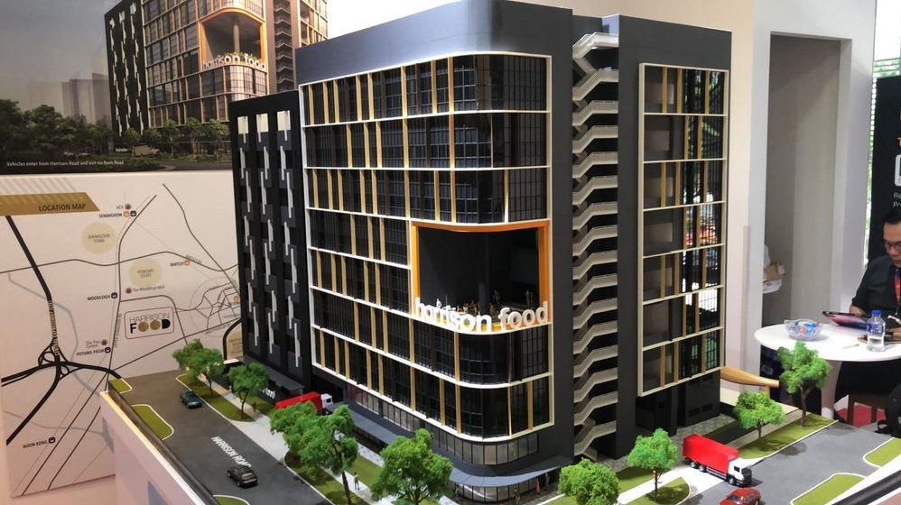 Harrison Food Building scale model at the sales gallery