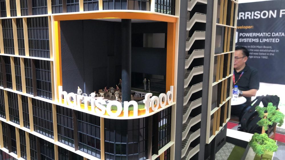 Harrison Food Building sales gallery model with developer profile